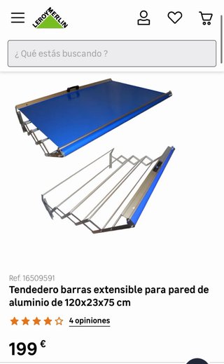 Tendedero extensible con toldo LEROY MERLIN