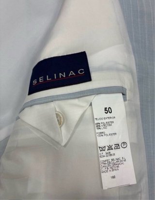 Traje lino, lista diplomática, nuevo con etiqueta