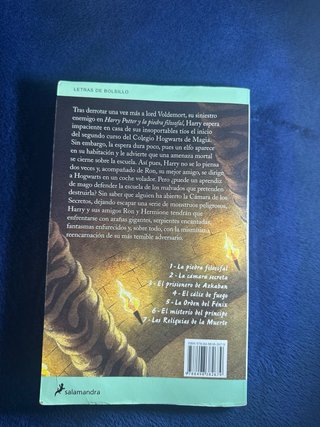 Libro Harry Potter y la cámara secreta