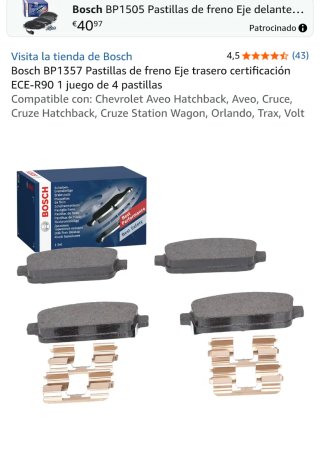 pastillas freno bosch