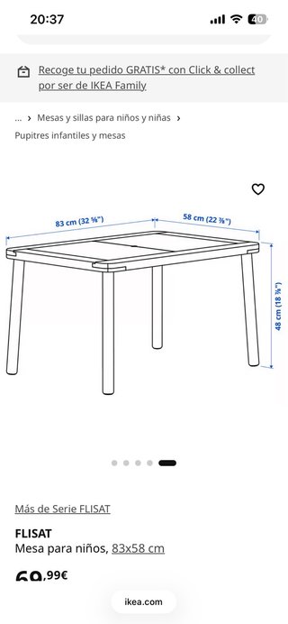 Mesa infantil IKEA madera