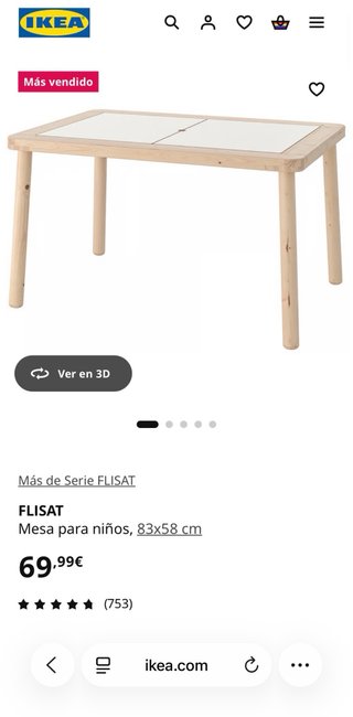 Mesa infantil IKEA madera