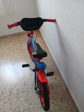 Bicicleta Infantil Spiderman Azul y Roja