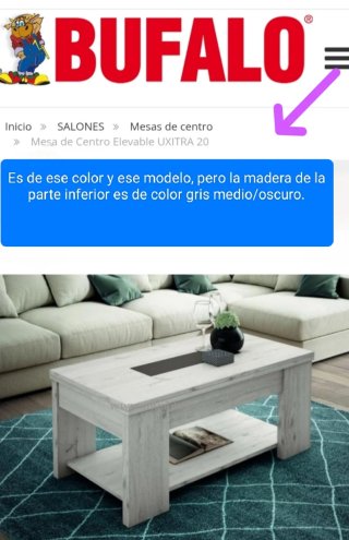 Mesa de centro elevable gris