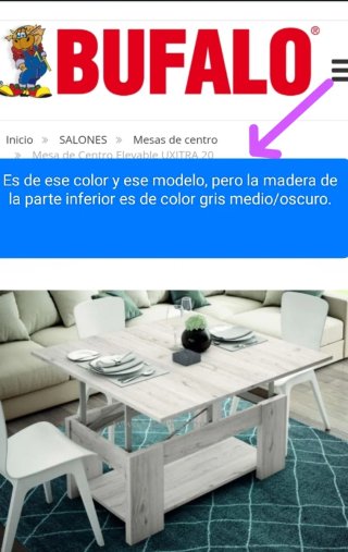 Mesa de centro elevable gris