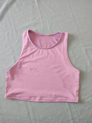 Crop top lila Decathlon talla S