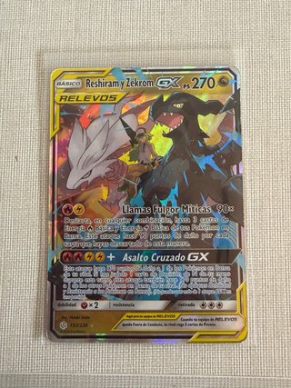 Carta Pokémon Reshiram y Zekrom GX 270 PS