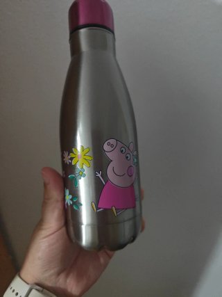 Botella Peppa Pig con flores
