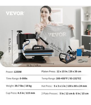 : Prensa Térmica Sublimación VEVOR Multifunción