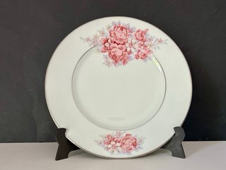 🇫🇷 Limoges Platos Postre Flores Rosas