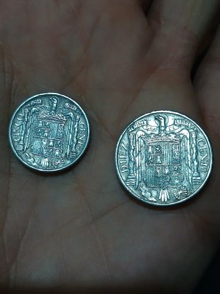 Monedas España 1945 y 1953