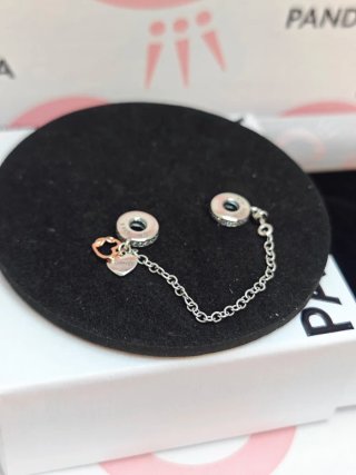 Cadena de seguridad Pandora plata Rose gold