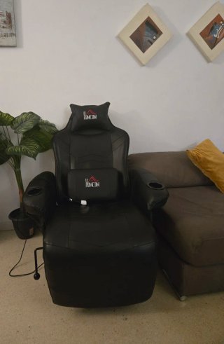Sillón Relax Negro Cuero Sintético