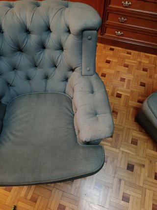 2 Sillones Capitone Grises