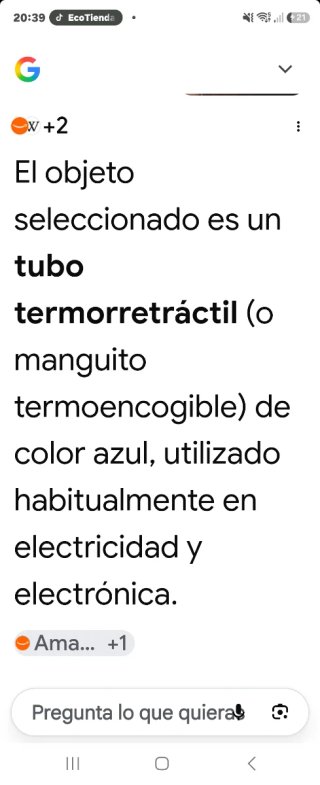 Tubo termorretráctil azul y rojo