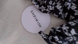 Conjunto Shein floral negro y blanco