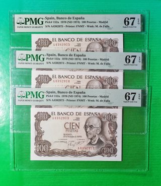 Billete 100 Pesetas 1970 PMG 67 EPQ