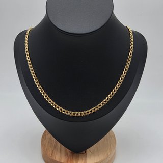 Cadena Barbada Cubana de oro de 18k. 11.1 g. 58cm.