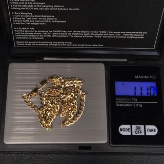 Cadena Barbada Cubana de oro de 18k. 11.1 g. 58cm.