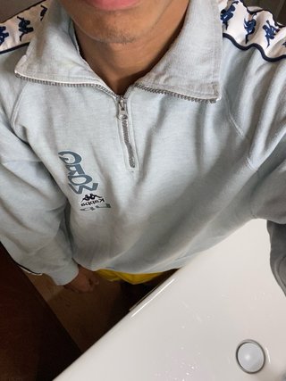 Kappa Mezza Zip Vintage Azzurro Oversize