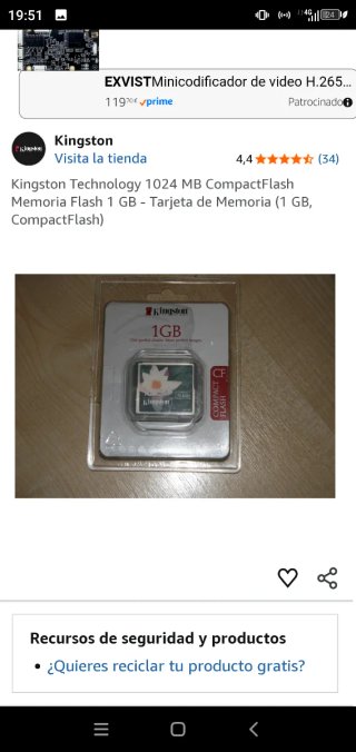 Kingston 1GB CompactFlash Tarjeta Memoria
