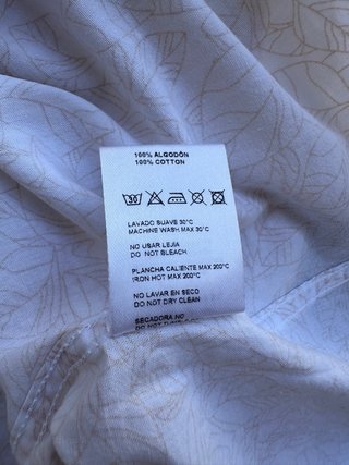 Camisa Spagnolo Manga Corta Estampada Blanca