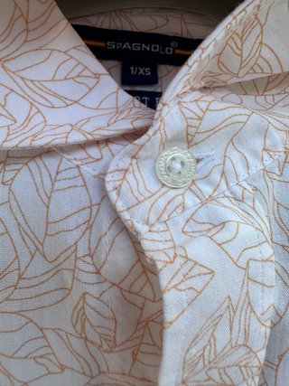 Camisa Spagnolo Manga Corta Estampada Blanca