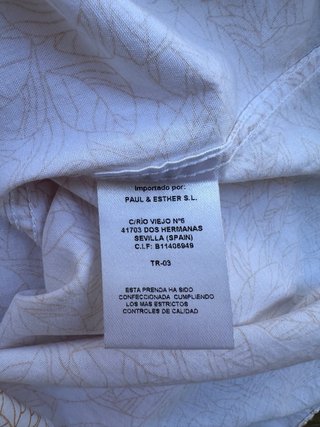 Camisa Spagnolo Manga Corta Estampada Blanca