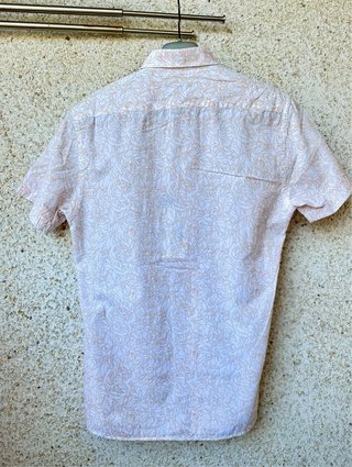 Camisa Spagnolo Manga Corta Estampada Blanca