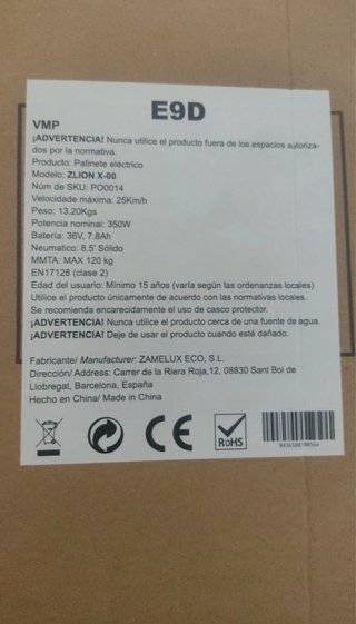 Patinete Eléctrico ZLION X Negro