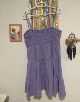 Vestido Lila Verano Tiras Ajustables