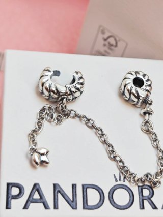 Pandora Cierre Clip Plata con Cadena