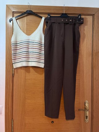 Conjunto Top y Pantalón Marrón