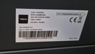 Placa inducción Teka IBC 63100 BF