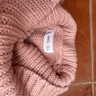Jersey cuello alto rosa trenzado niña