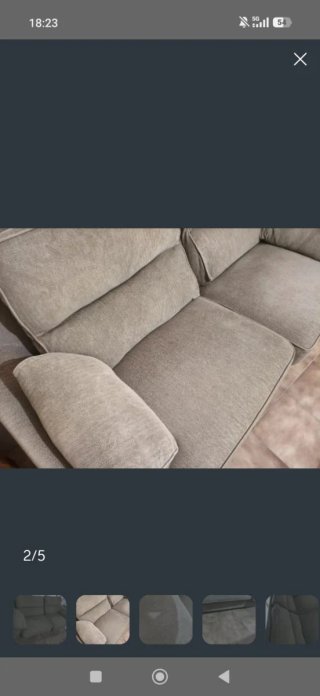 Sofá 3 plazas tela beige/gris