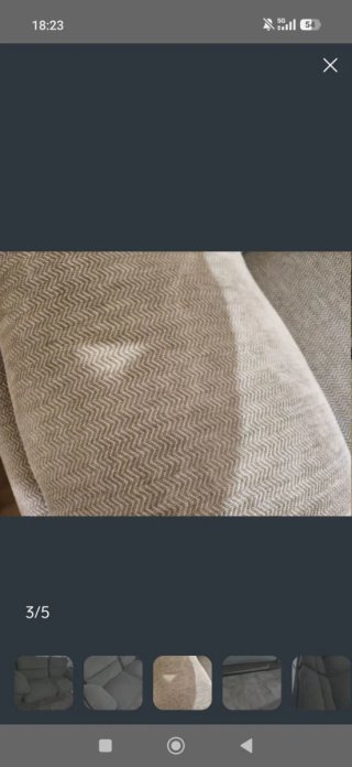 Sofá 3 plazas tela beige/gris