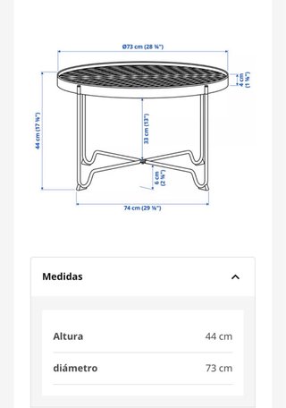 Mesita metálica interior/exterior ikea