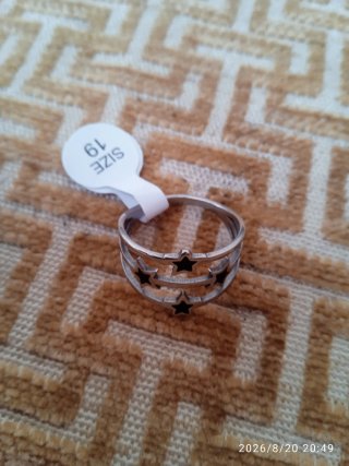 Anillo acero inox estrellas