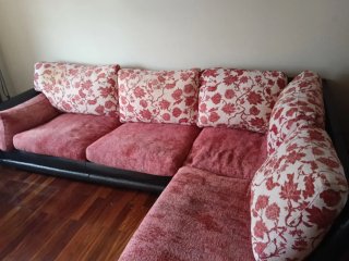 Sofá modular tela y piel