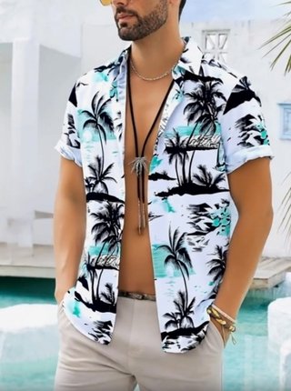 Camisa veraniega Estampada para Hombre