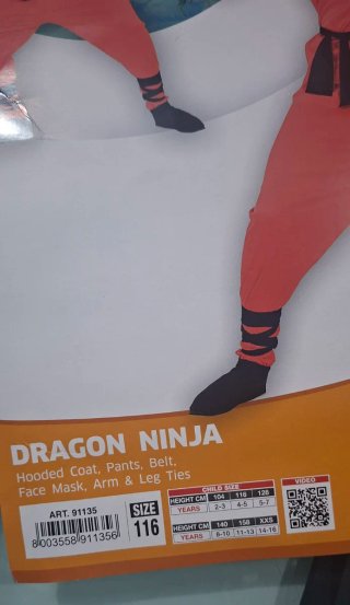 Disfraz Ninja Niño Rojo
