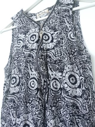 Mono Largo Azul Marino Estampado  L-XL