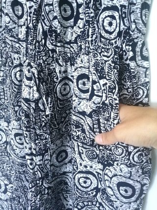 Mono Largo Azul Marino Estampado  L-XL