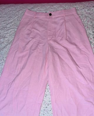 Pantalones de traje rosa de zara
