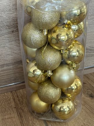 Pack de Bolas de Navidad (6 cm - Dorado Clásico