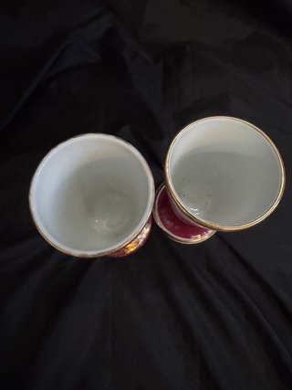 Pareja Vasos Mazagrán Pâte & Émail Limoges