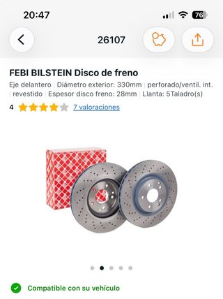 Discos de freno febi blistein