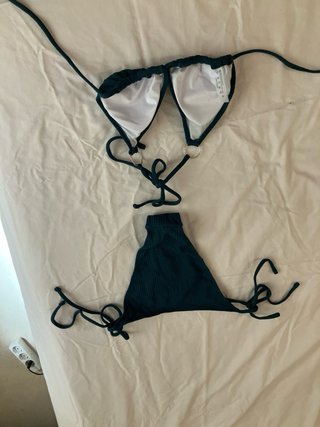 Bikini verde petróleo texturizado SHEIN