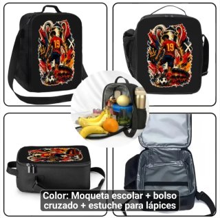 Mochila, Bolso Cruzado y Estuche Fútbol